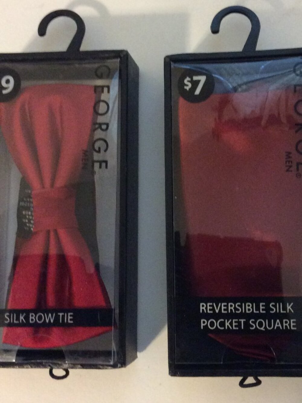 "George" Pre-Tied Silk Bow Tie with Matching Reversible Pocket Square